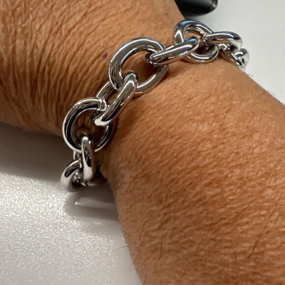 Neiman Marcus 14k Gold Plated Chunky Thick Large Link Chain Bracelet - Picture 1 of 4